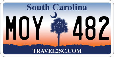 SC license plate MOY482
