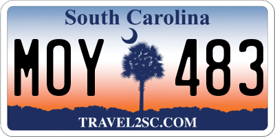 SC license plate MOY483