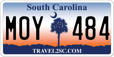 SC license plate MOY484