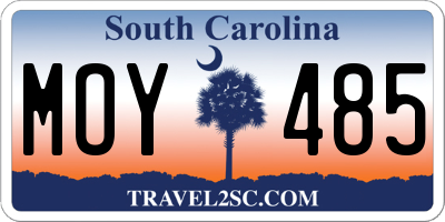 SC license plate MOY485