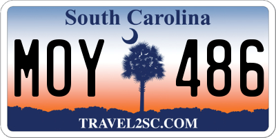 SC license plate MOY486