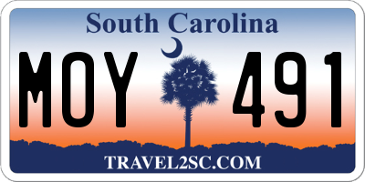 SC license plate MOY491