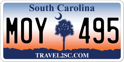 SC license plate MOY495