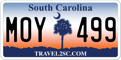 SC license plate MOY499