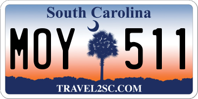 SC license plate MOY511