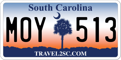 SC license plate MOY513