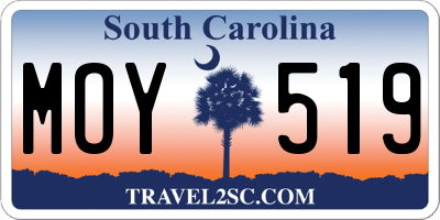 SC license plate MOY519