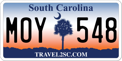 SC license plate MOY548