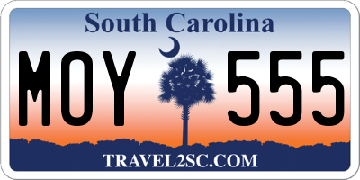 SC license plate MOY555