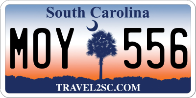 SC license plate MOY556