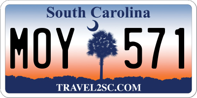 SC license plate MOY571