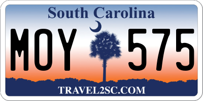 SC license plate MOY575