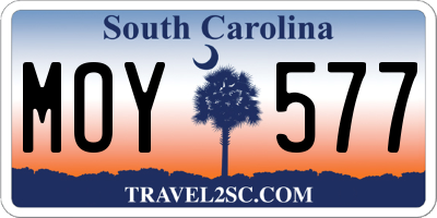 SC license plate MOY577