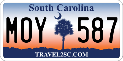 SC license plate MOY587