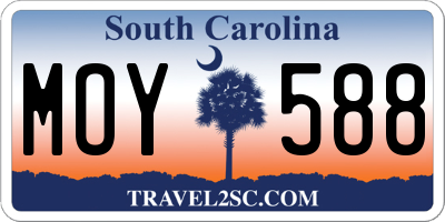 SC license plate MOY588