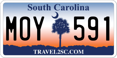 SC license plate MOY591