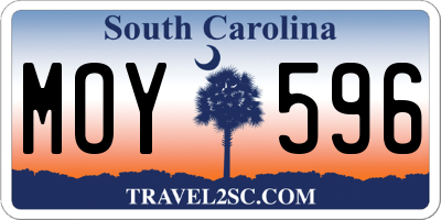 SC license plate MOY596