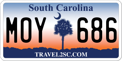 SC license plate MOY686