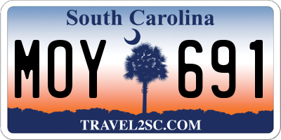 SC license plate MOY691
