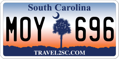 SC license plate MOY696