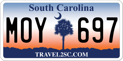 SC license plate MOY697