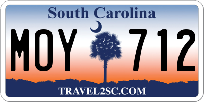 SC license plate MOY712