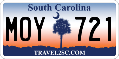 SC license plate MOY721