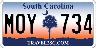SC license plate MOY734