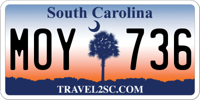 SC license plate MOY736