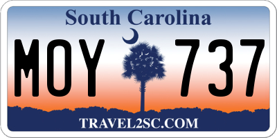 SC license plate MOY737