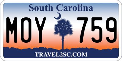 SC license plate MOY759