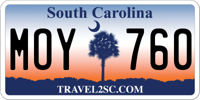 SC license plate MOY760