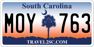 SC license plate MOY763