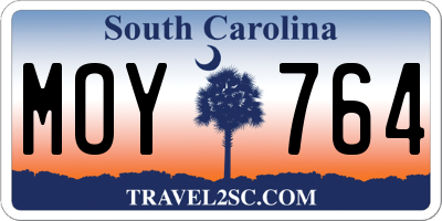 SC license plate MOY764