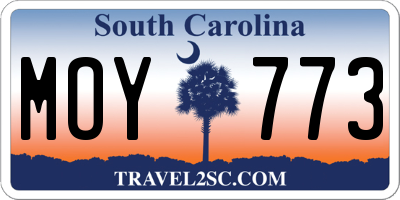 SC license plate MOY773