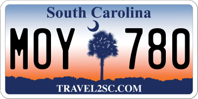 SC license plate MOY780