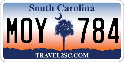 SC license plate MOY784