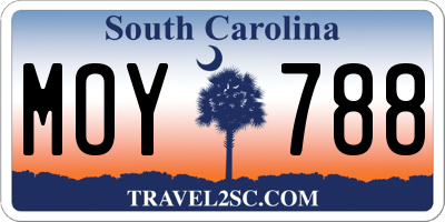 SC license plate MOY788