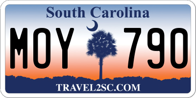SC license plate MOY790