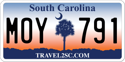 SC license plate MOY791