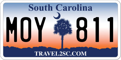 SC license plate MOY811