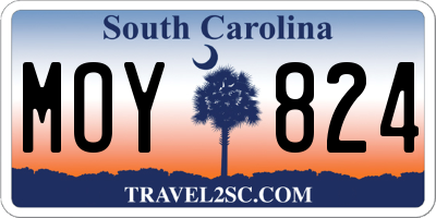 SC license plate MOY824