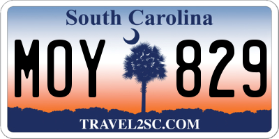 SC license plate MOY829