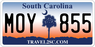 SC license plate MOY855