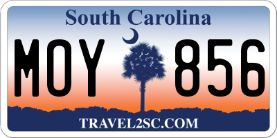 SC license plate MOY856