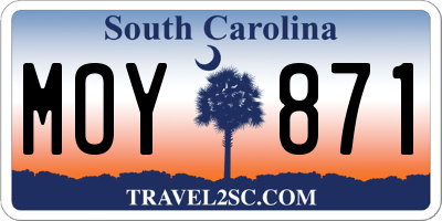 SC license plate MOY871