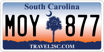 SC license plate MOY877
