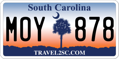 SC license plate MOY878