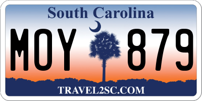 SC license plate MOY879