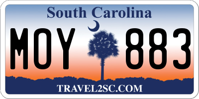SC license plate MOY883